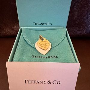 Tiffany 18k Rose Gold Heart & Mother of Pearl Heart Charm